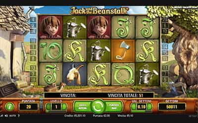 : Layout della slot Jack and the Beanstalk di NetEnt.