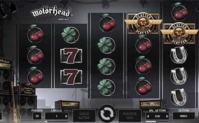 Interfaccia grafica della slot Motorhead di NetEnt.