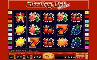 Interfaccia della slot Sizzling Hot di Novomatic.