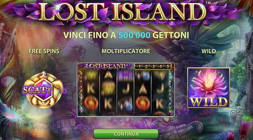 La tabella pagamenti della slot Lost Island di NetEnt.