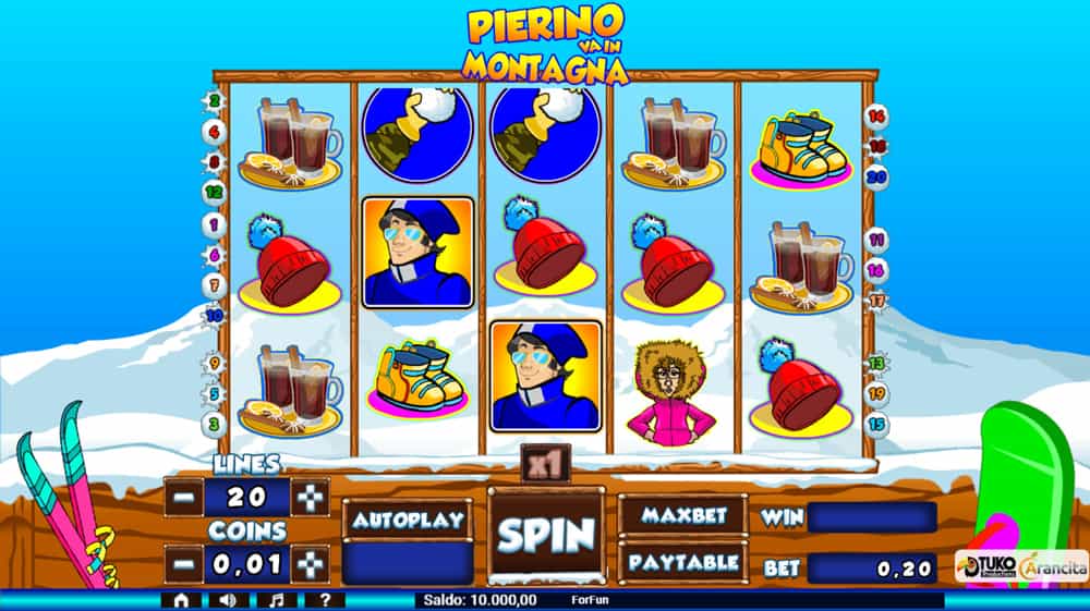 La slot machine Pierino va in montagna del provider Tuko Productions