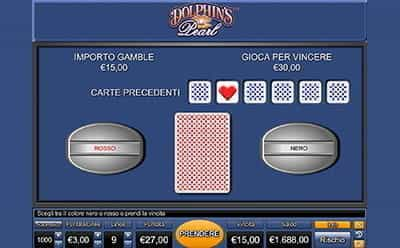 L’opzione rischio della slot Dolphin’s Pearl di Novomatic.