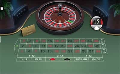 Un tavolo da gioco roulette di Betway casinò mobile.