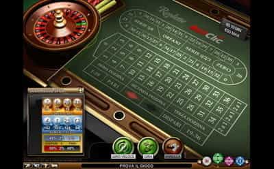 Un gioco roulette tratto dal catalogo RNG di BetClic mobile.
