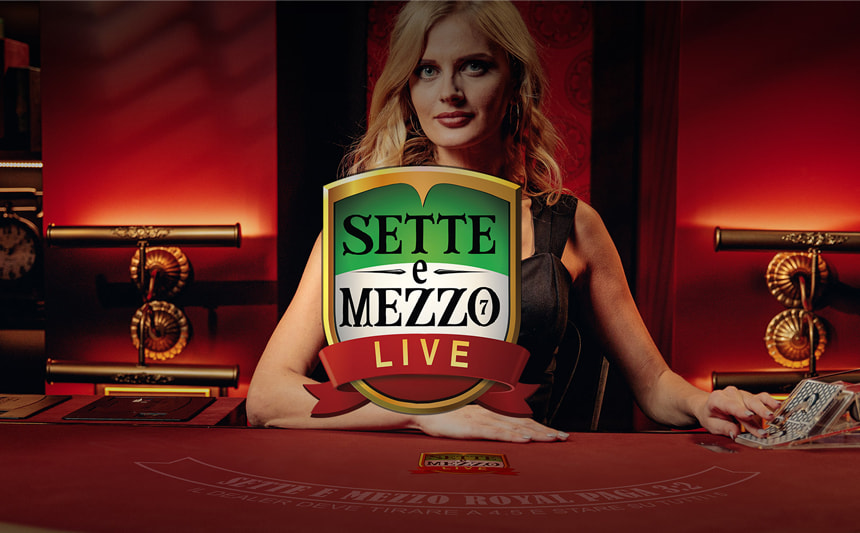 Il tavolo italiano di sette e mezzo live con il croupier e le carte tradizionali italiane.