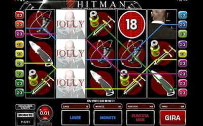 Il simbolo Jolly consente vincite sulla slot Hitman.
