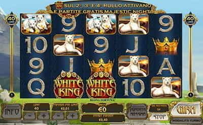 Il simbolo White king della omonima videoslot Playtech.