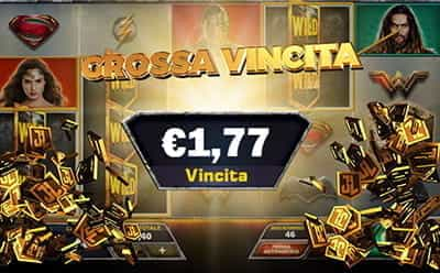 Una sessione di gioco vincente della slot Justice League.