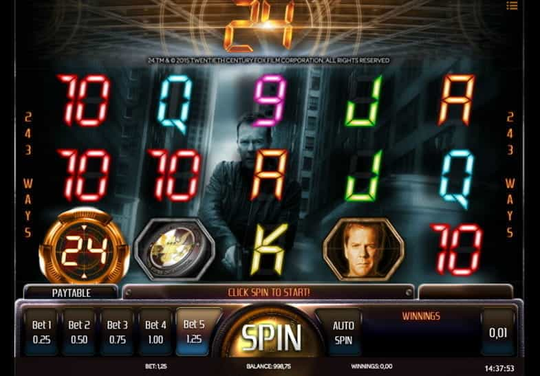 L’interfaccia demo della slot 24 un prodotto sfotware iSoftBet.