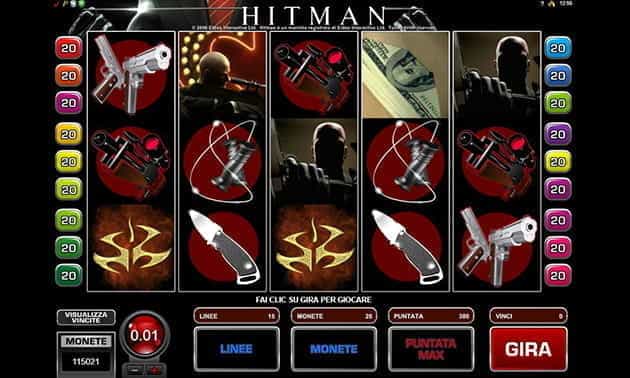 Il gameplay della slot Hitman sviluppata da Microgaming.