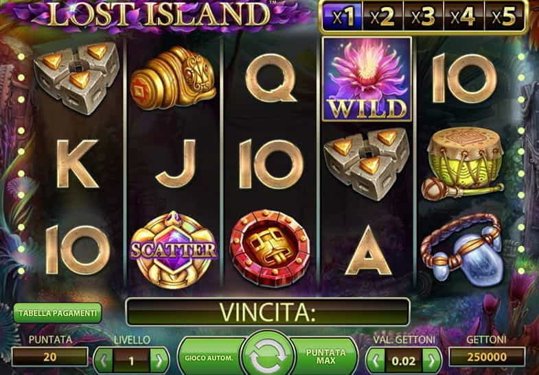 La demo di gioco della slot Lost Island prodotta da NetEnt.