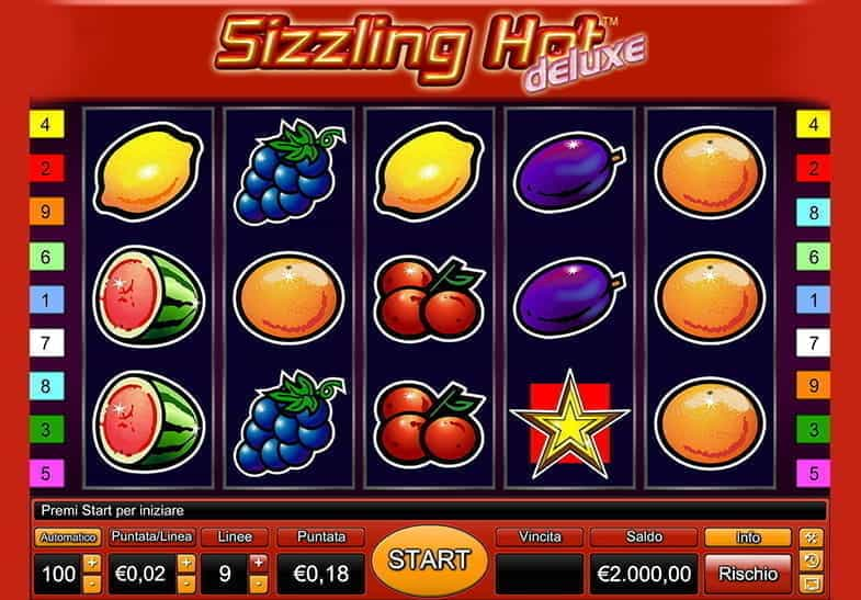 La demo gratuita della slot Sizzling Hot del developer Novomatic.