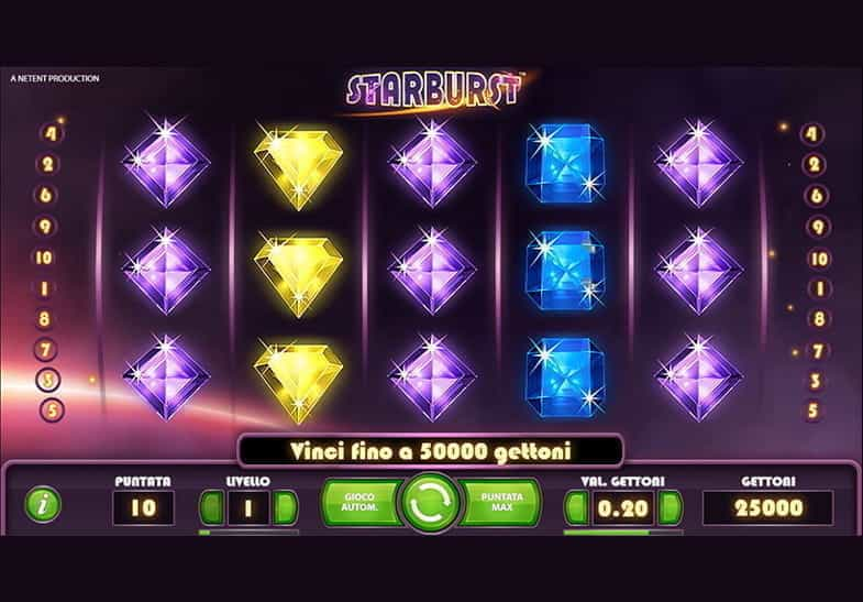 La versione free play della slot Starburst targata NetEnt.