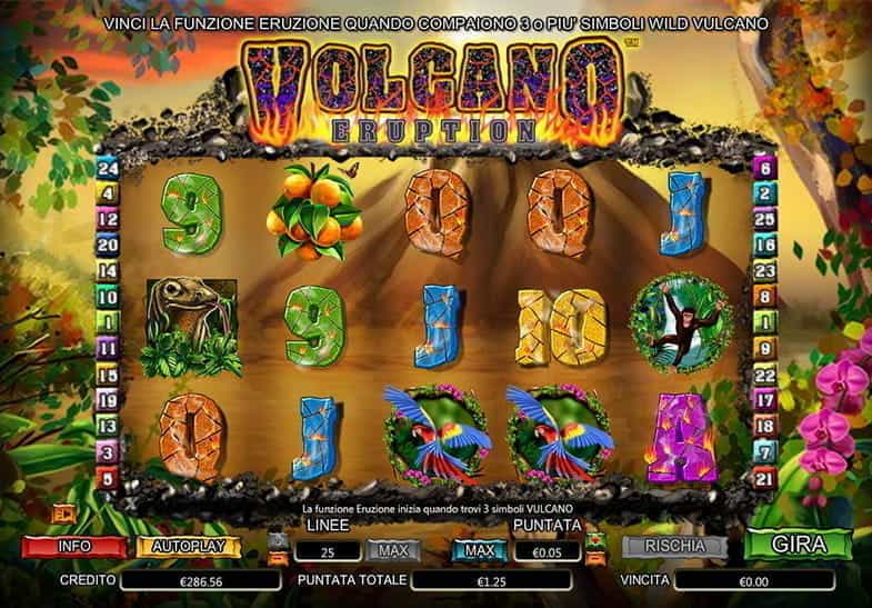 La versione gratuita della slot Volcano Eruption di NextGen Gaming.