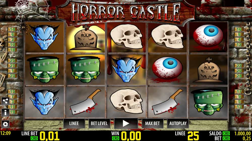 La macchinetta Horror Castle, prodotta da Worldmatch.