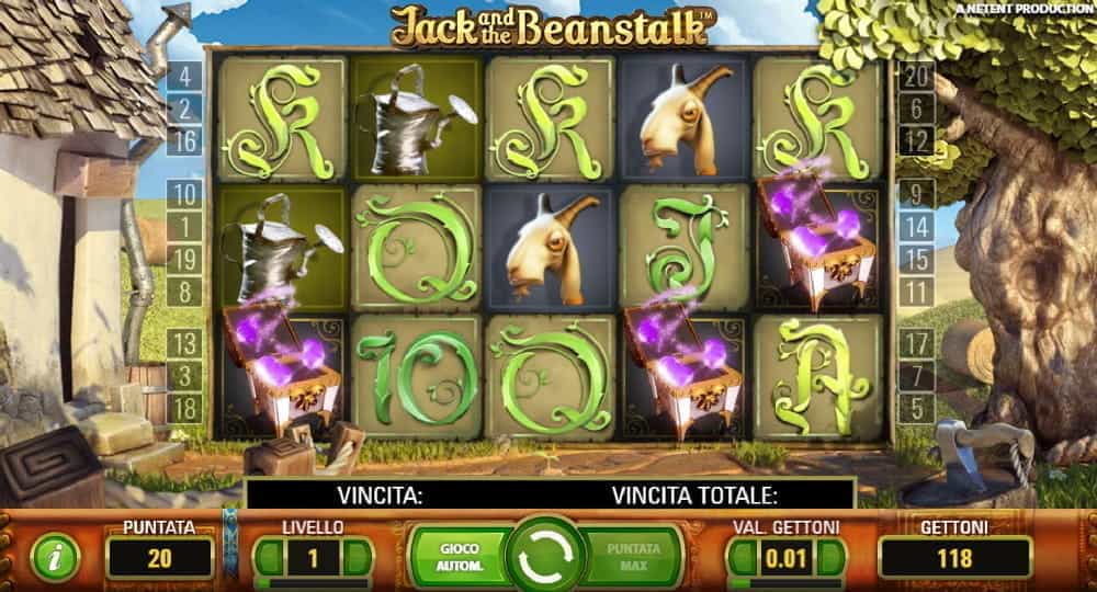 La slot Jack and the Beanstalk di NetEnt