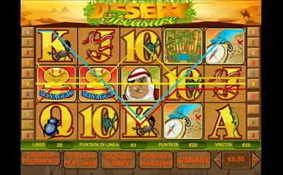 La slot machine Desert Treasure mobile di SNAI casinò.