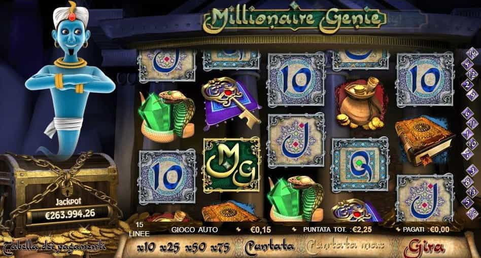 La slot machine Millionaire Genie di Random Logic.