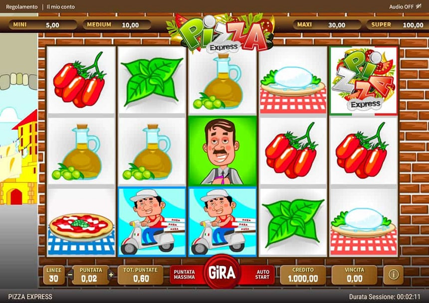 La slot machine Pizza Express del provider Giocaonline.