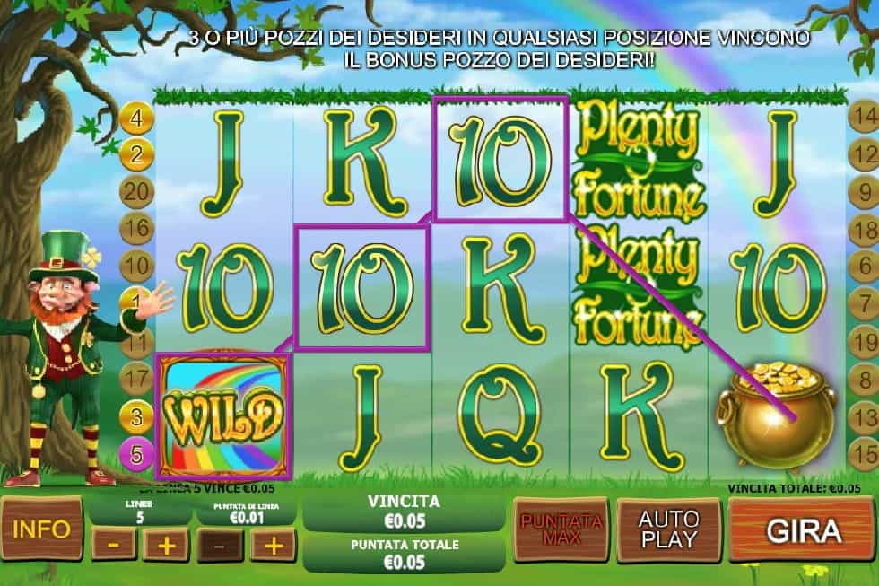 La slot machine Plenty O' Fortune di Playtech.