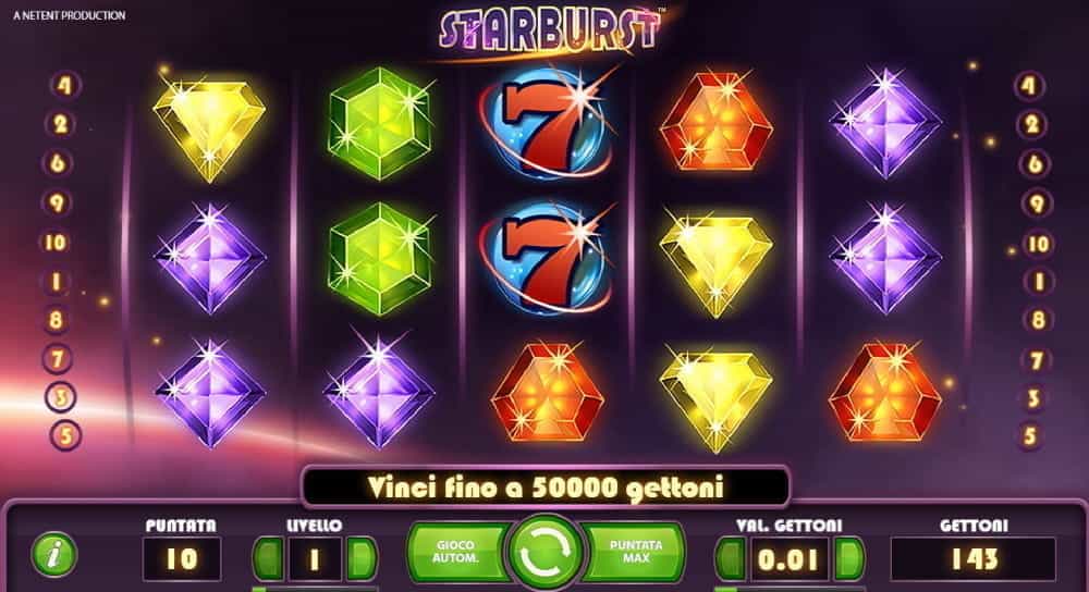La slot machine Starburst di NetEnt