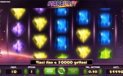La slot machine Starbust di Evolution Gaming, prodotta da NetEnt