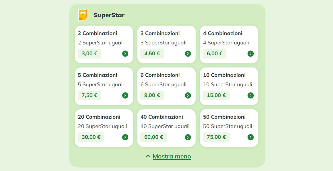 La modalità Quick Pick SuperStar del SuperEnalotto