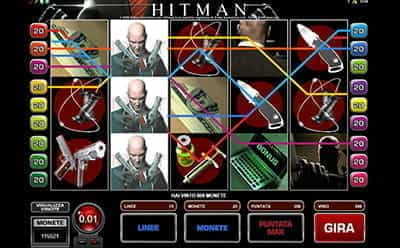 Una partita vincente tra I rulli della slot Hitman.