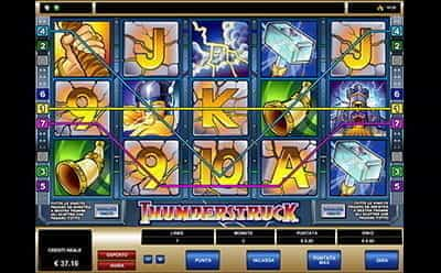 Vincita alla slot Thunderstruck di Microgaming.