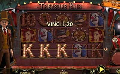 Sessione vincente alla slot Treasure Fair di Random Logic.