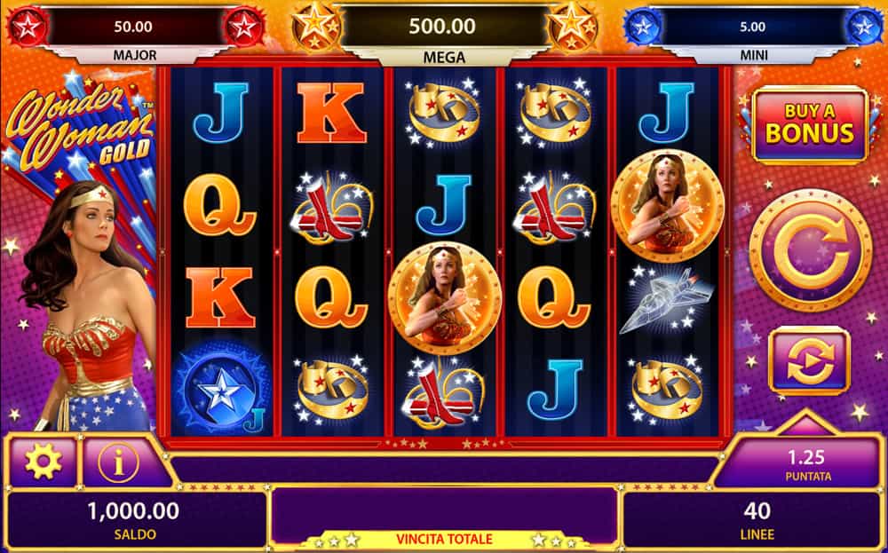 La slot Wonder Woman Gold prodotta da SG Digital.