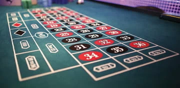 I numeri della roulette sul tavolo