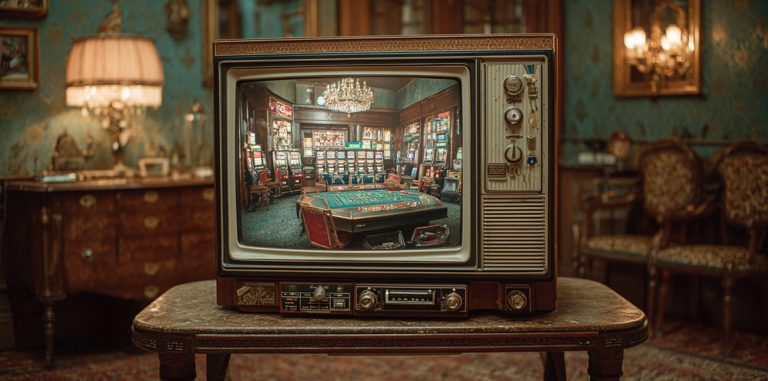 Televisione con una casino room inquadrata