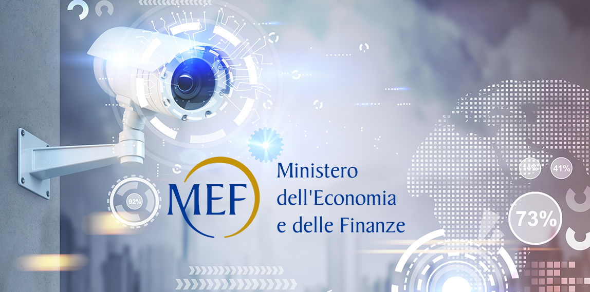 Telecamera di sorveglianza, logo MEF